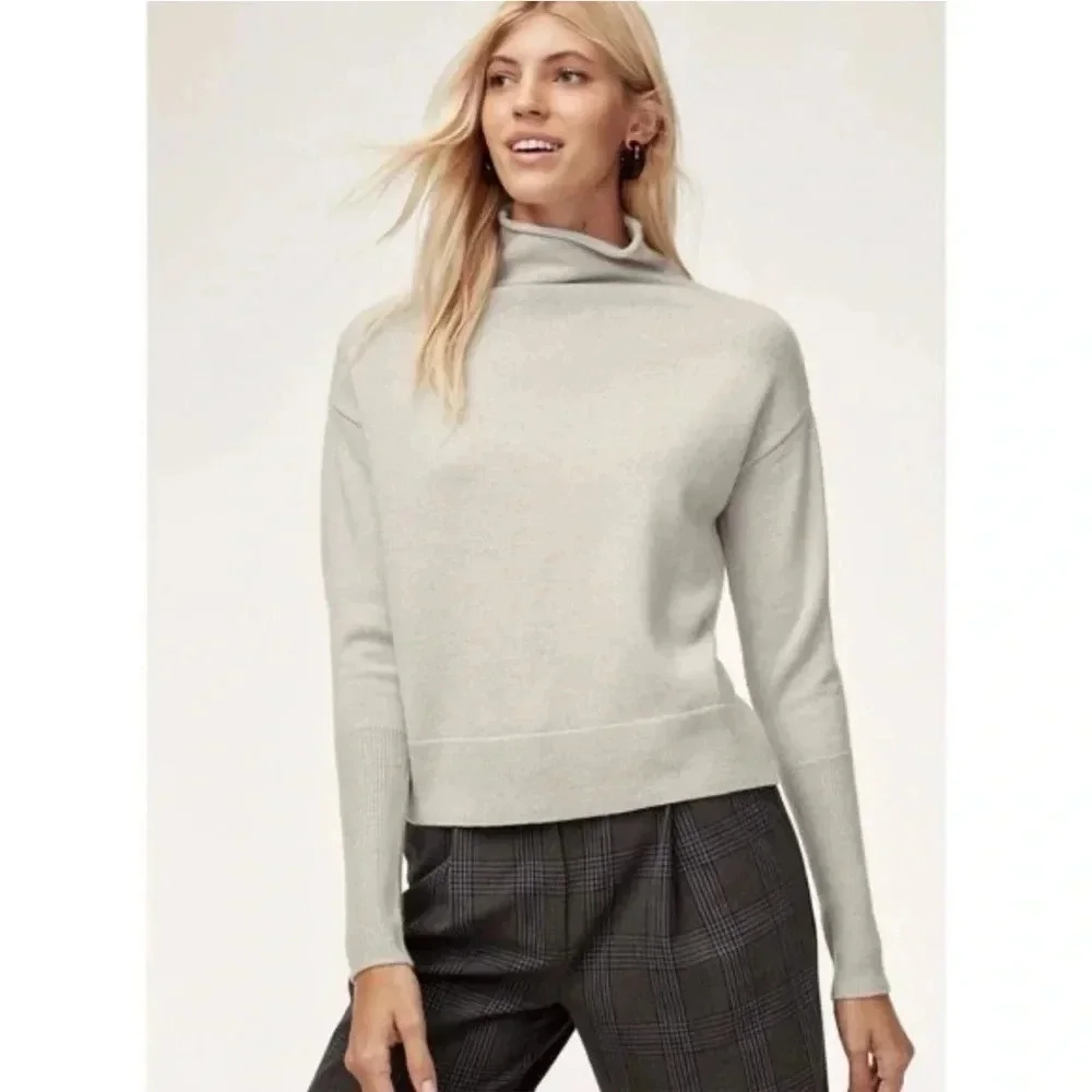 Aritzia - Wilfred Grey Pure Merino Wool Cyprie Sweater - Picture 2 of 7
